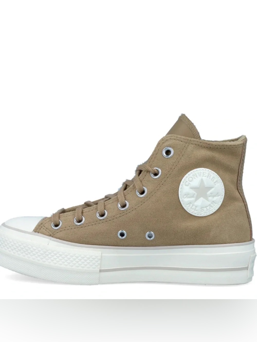 Converse High Top Platform Sneaker - Tan with White Sole